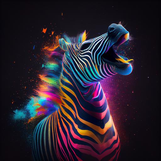 abstract zebra laughing, colors, lines, shapes, square,nature,nebula,galaxy, crystal, 8k --upbeta --v 4 --s 750