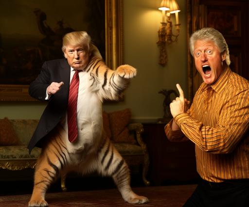Yo! Bill Clinton!?! Ever tame a wild 🐯 in the house? --v 5.2