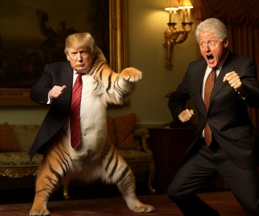 Yo! Bill Clinton!?! Ever tame a wild 🐯 in the house? --v 5.2