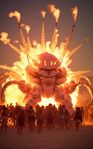 greatest moments from sand snails of burning man festival, rave, fire, art, photojournalism, 85mm --ar 5:8 --s 165 --c 6