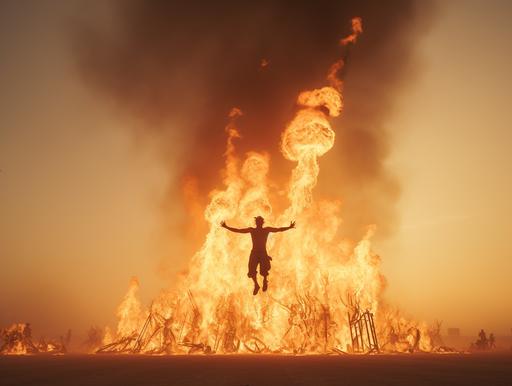 greatest moments from the corrugated sands of burning man festival, rave, fire, art, photojournalism, 85mm --ar 4:3 --s 145 --c 6