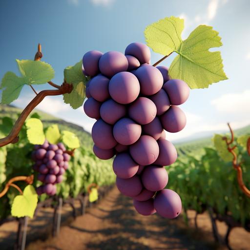 add 5 funny cartoon faces to the grape in the photo