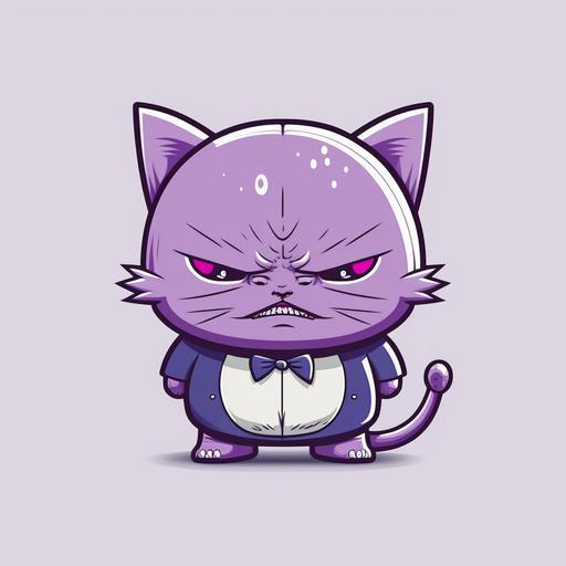 adorable kawaii purple cat villain emoji 😼😈, smooth, vector art --v 4 --chaos 50