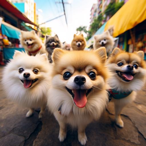 adorable pomeranian dogs inspire themselves to be a better man in thailand culture, 8k