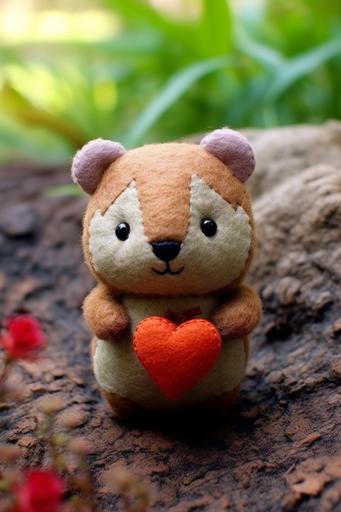 adorable quokka plushie with a heart patch, romantic, sweet --v 5.1 --style raw --s 250 --ar 2:3