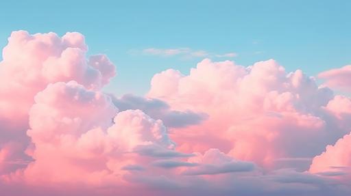 aesthetic light pink and light blue gradient sky with clouds, ipad wallpaper, summer time vibes, summer aesthetic, hollistercore --ar 16:9 --v 5.1 --s 1000
