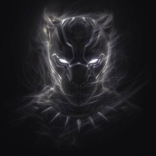 (theoretical causal) luminogram black panther logo art by ChrisWaikikiAI --v 6.0
