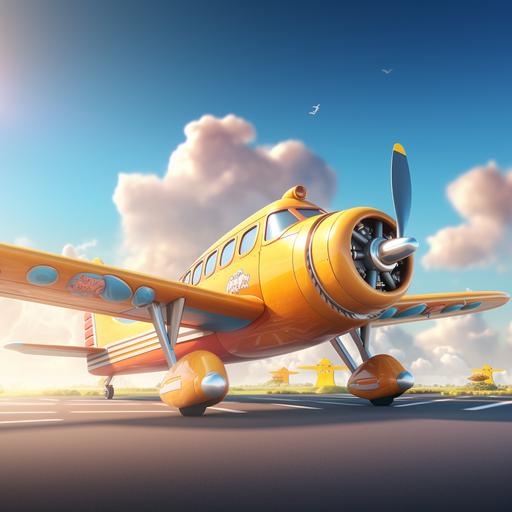 airplane, fashion, cartoon style, 3D rendering, high quality, high quality, 4K, Unreal Engine rendering