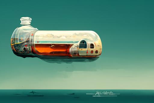 airplane in a bottle --ar 3:2