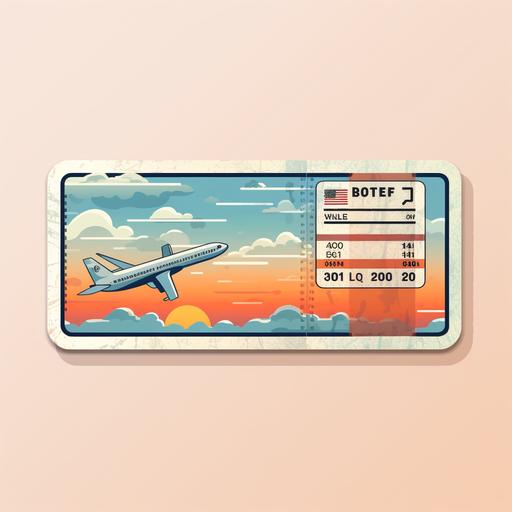 airplane ticket, illustration, sticker, cartoon