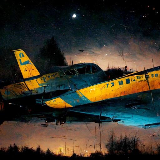 airplanes at night. Hyperrealistic