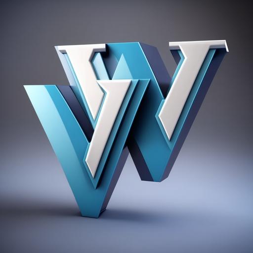 WV letters logo, navy blue and sky blue color, ultra sharp, high contrast and white background, 4k,
