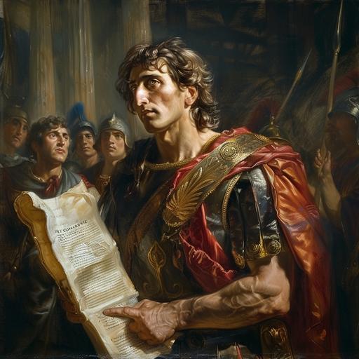 alexander the great and a scroll