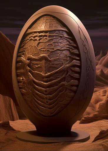 alien egg tombstone in the shape of an amphora on Mars artwork by hr giger, by roger dean, by julie bell, biomechanical, 4 k, hyper detailed --ar 13:18 --q 0.5 --v 5