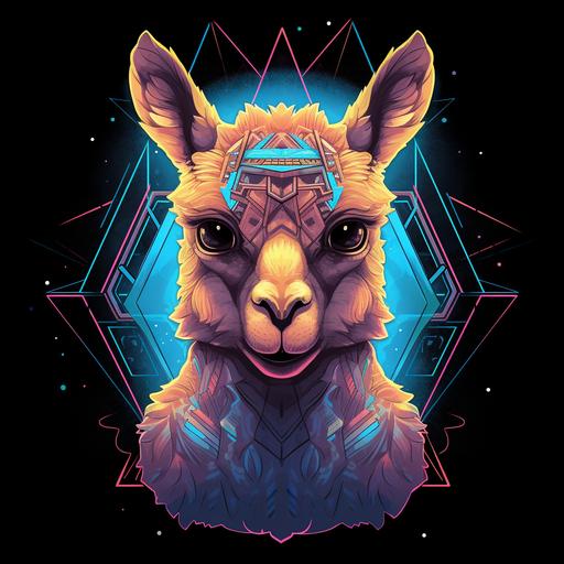 alpacca noen lighting line art style tsshirt design --s 750