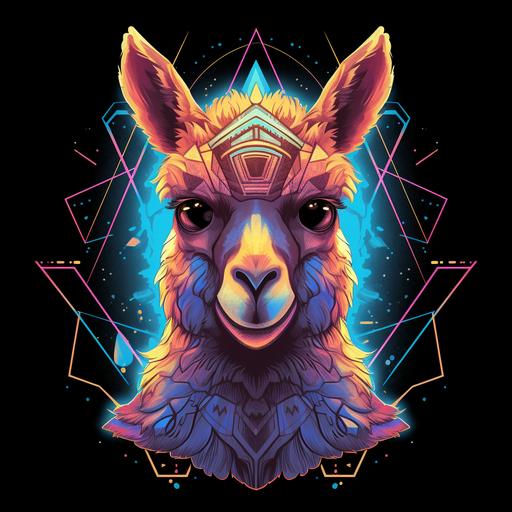 alpacca noen lighting line art style tsshirt design --s 750