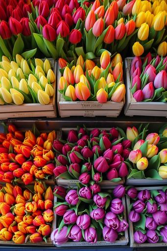 als de lente komt dan stuur ik jou tulpen uit Amsterdam, als de lente komt dan geef ik jou tulpen uit Amsterdam, duizend gele, duizend rooie, wensen jou het aller mooiste, wat mijn mond niet zeggen kan, zeggen tulpen uit amsterdam, tulip --ar 2:3 --v 6.0
