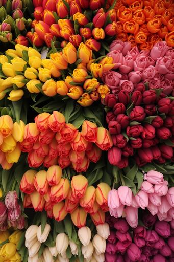 als de lente komt dan stuur ik jou tulpen uit Amsterdam, als de lente komt dan geef ik jou tulpen uit Amsterdam, duizend gele, duizend rooie, wensen jou het aller mooiste, wat mijn mond niet zeggen kan, zeggen tulpen uit amsterdam, tulip --v 6.0 --ar 2:3