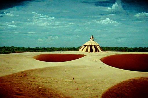 amazonian fake desert vibora cumbia symmetry oneiric Jodorowsky scenography film still, production, low budget, --ar 3:2