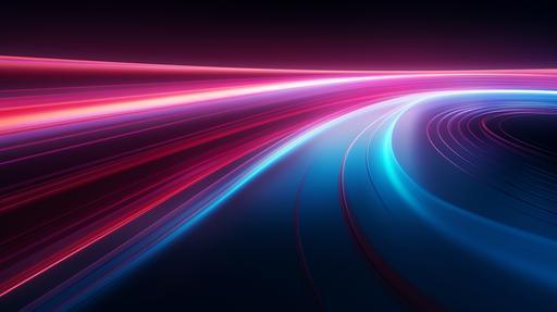 an abstract image with a neon pink light trail, in the style of retro futuristic, dark red and blue, high speed sync, vibrant colorscape, rtx on, daan roosegaarde, chris labrooy --ar 25:14