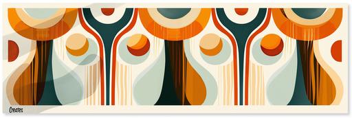 an abstract symmetrical representation of Mid Mod Googie inspired by Tony Magner, 