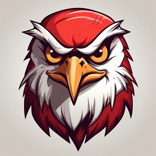 an angry falcon mascot, simple, different angles.