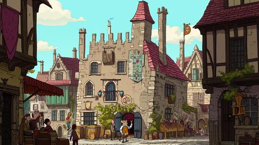 an animated still from Arthur, the beloved children's TV show by Marc Brown, with a medieval grunge twist. The scene unfolds in the whimsical world of Elwood City, now transformed into a medieval realm. Here, Mr. Ratburn, Arthur's teacher, and his fiancé Patrick, who owns a chocolate shop, are preparing for their gay wedding ceremony. The background features a unique blend of Arthur's signature style and medieval grunge aesthetics. The buildings have a weathered appearance, adorned with unconventional graffiti and rustic details. The setting exudes a nostalgic charm with a touch of edginess. Mr. Ratburn and Patrick stand at the center of attention, wearing medieval-inspired gay wedding outfits that reflect their personalities. The gay wedding ceremony takes place in front of a medieval-style rat-sized castle, with friends and family cheering them on. The scene captures the essence of love and celebration, merging the familiar charm of Arthur with the unexpected twist of a medieval grunge rat wedding. The colors are a mix of Arthur's vibrant palette and muted grunge tones, creating a visually intriguing and heartwarming moment in this unique animated still. --ar 16:9 --v 6.0