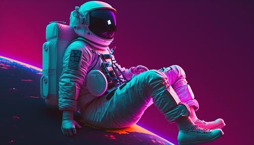 an astronaut in the metaverse universe, accurate hands and feet, lifelike, illustration, bird's eye view, top view, colour, magenta and blue weighted, creative, realistic, minimal, perfect light balance, perfect shadow balance, hyper-detailed, beautifully color graded, smoothing effect, ultra resolution, 16K, 3D, depth of field, hyper detailed, super resolution, megapixel, wide angle --ar 16:9 --q 5 --q 2 --uplight