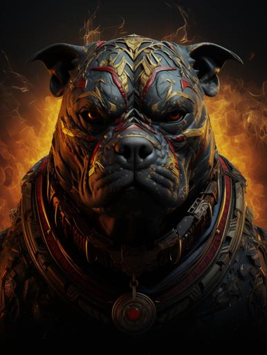 an exotic bully logo that says im from georgia,hyper realstic,insane details,cinematic background,super resolution,award winning photography, 8k --ar 3:4 --s 250