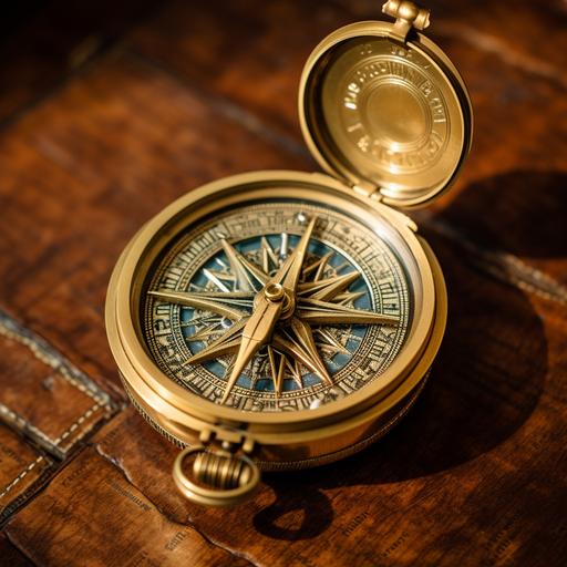 an old brass compass