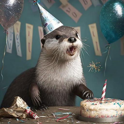 an otter celebrating her 22nd birthday