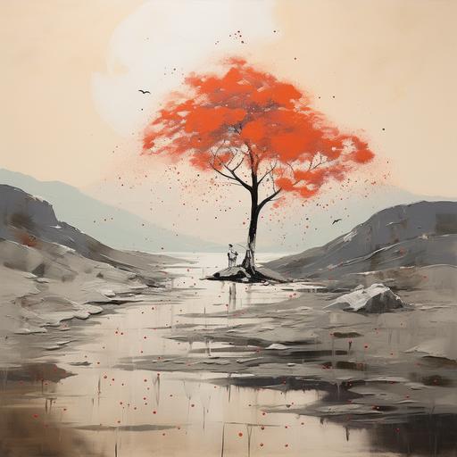 anachronistic minimalist 1720 fall 2030 spring landscape painting by Office Horus