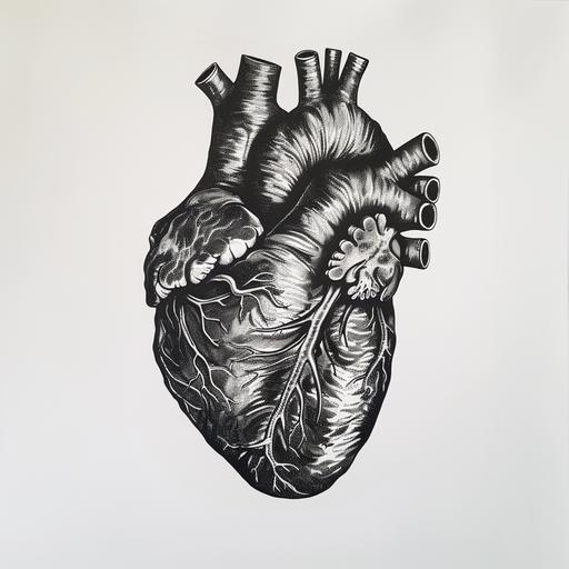 anatomical heart, white background --v 6.0 --style raw --s 50