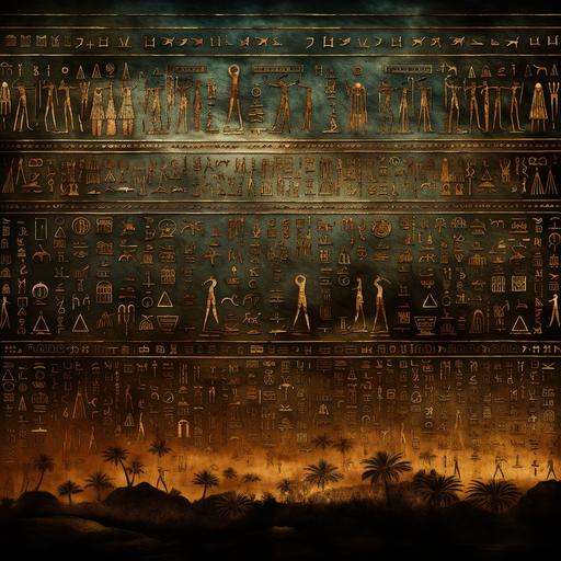 ancient egyptian wallpaper, hyeroglyphe, sandstone, dusty atmosphere, night time