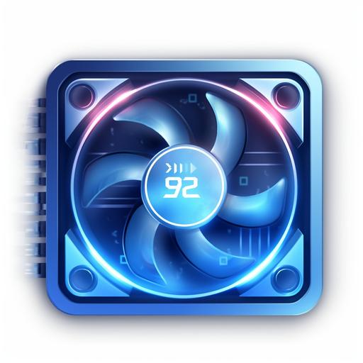 blue gaming GPU temperature icon