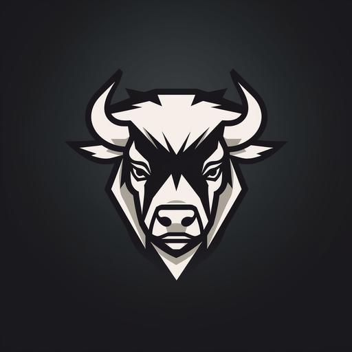 angry bison, bison one line style, bison logo, bison graphic design, only black and white, bison vector design logo, bison from geometric shapes