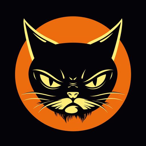angry cat face, saul bass style