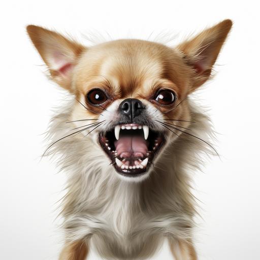 angry chihuahua ultrarealistic, white background