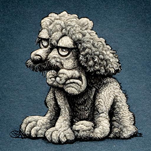 angry poodle style of robert crumb