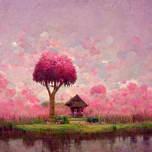 animal crossing pink willow tree