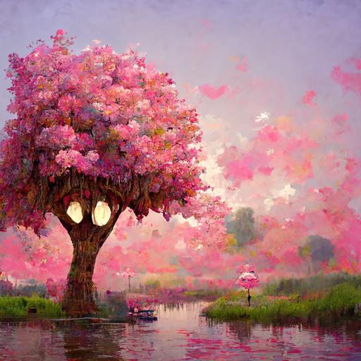 animal crossing pink willow tree