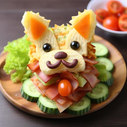 animal-shaped sandwiches, menu dish, cartoon