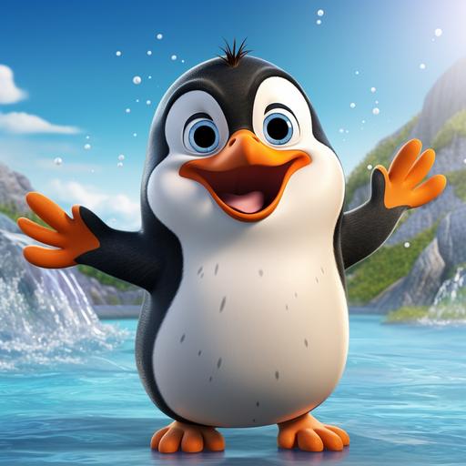 animated smiling penguin waving saying just smile and wave boys, just smile and wave