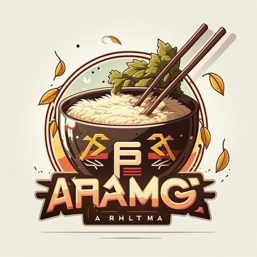 anime Rice with Chopsticks Logo for a Banner