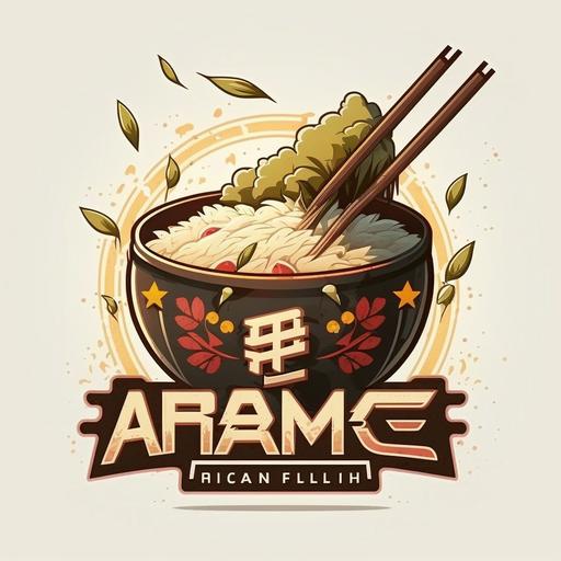 anime Rice with Chopsticks Logo for a Banner