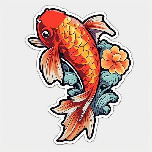 anime cartoon koi fish sticker