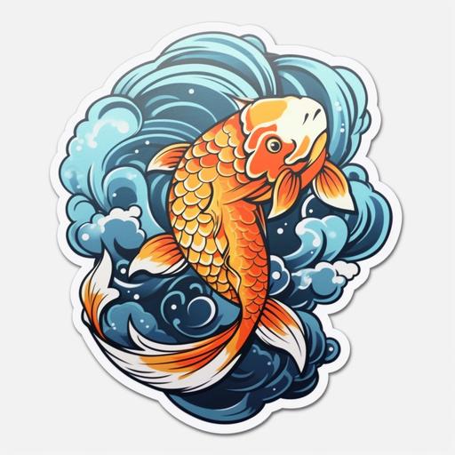 anime cartoon koi fish sticker