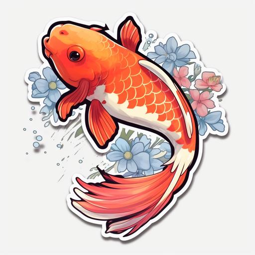 anime cartoon koi fish sticker