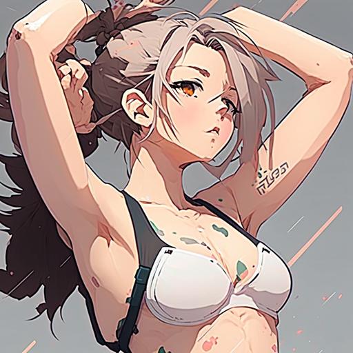anime girl sweaty armpit