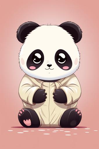 anime style kawaii baby panda with hands together doing a jutsu like naruto, high detail, minimal --ar 2:3